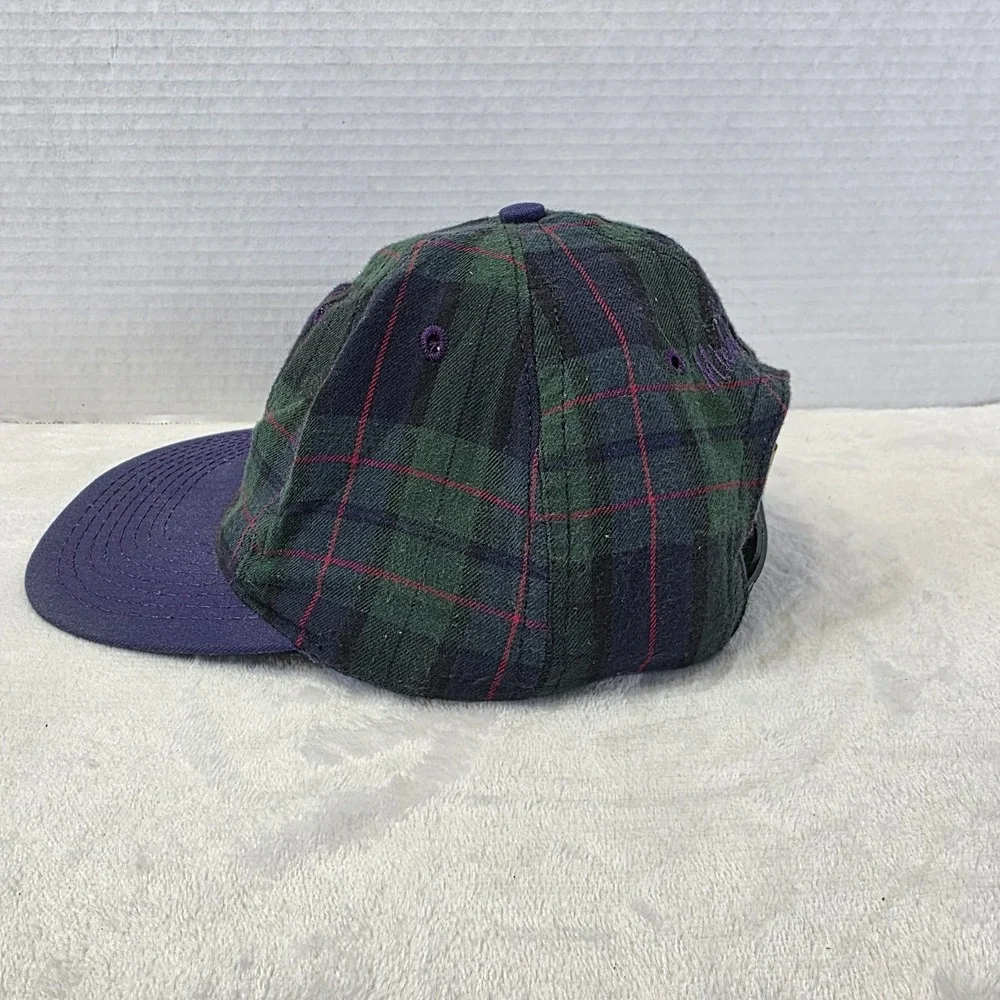 Vintage Plaid Mickey Mouse Snapback Hat Goofy's Hat Disney Green Blue USA‎ Made